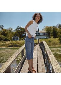 LANDS' END Soft Denim Relaxte Capri-Jeans, Damen, size: regular, Blau, Elasthan/Baumwoll-Mischung, by Lands' End