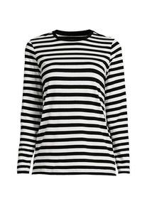 LANDS' END Supima-Shirt, Langarm, Damen, size: regular, Schwarz, Baumwolle, by Lands' End