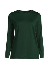 LANDS' END Supima-Shirt, Langarm, Damen, size: regular, Gr&uuml;n, Baumwolle, by Lands' End