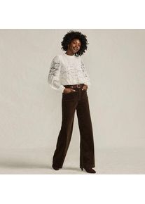 LANDS' END Breitcord-Hose High Waist mit weitem Bein f&uuml;r Damen in Petite-Gr&ouml;&szlig;e, Damen, size: petite, Braun, Baumwoll-Mischung, by Lands' End