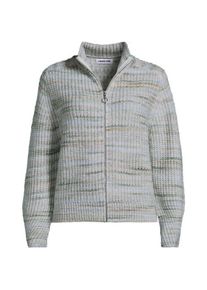 LANDS' END Strick-Cardigan mit Rei&szlig;verschluss f&uuml;r Damen, Damen, size: regular, Gr&uuml;n, Wolle/Polyester/Nylon, by Lands' End