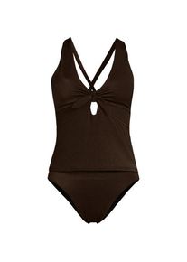 LANDS' END Gl&auml;nzendes Tankini-Set mit Knotendesign f&uuml;r Damen in Plus-Gr&ouml;&szlig;e, Damen, size: plus, Braun, Elasthan/Nylon-Mischung, by Lands' End