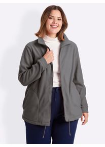 sheego Gro&szlig;e Gr&ouml;&szlig;en Fleecejacke Kordeldurchzug am Saum, grau, Gr&ouml;&szlig;e 27 - Damen