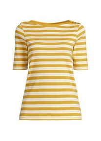LANDS' END Supima-Shirt aus Baumwolle mit U-Boot-Ausschnitt in Plus-Gr&ouml;&szlig;e f&uuml;r Damen, Damen, size: plus, Gelb, Baumwolle, by Lands' End