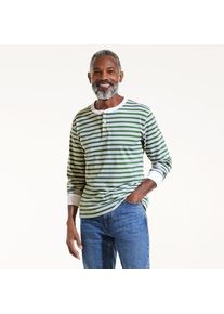 LANDS' END Super-T Langarm-Henleyshirt f&uuml;r Herren, Classic Fit, Herren, size: regular, Gr&uuml;n, Baumwolle, by Lands' End