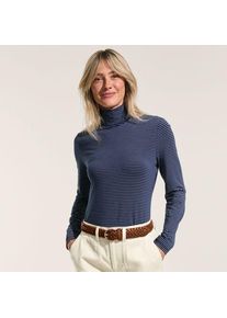 LANDS' END Rollkragenshirt aus Baumwoll/Modalmix, Damen, size: regular, Blau, Baumwolle/Elasthan/Baumwolle Modal, by Lands' End