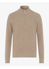 Brax Herren Strickpullover Style STEFFEN cappucino, hellbraun, Gr. S
