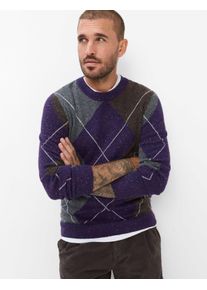 Brax Herren Strickpullover Style RICK plum, dunkles lila, Gr. XS