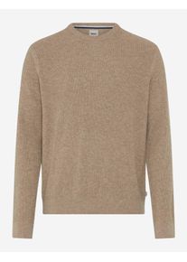 Brax Herren Strickpullover Style RICK cappucino, hellbraun, Gr. M