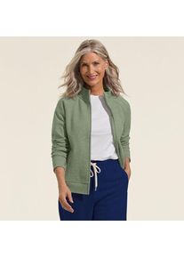 LANDS' END Serious Sweats Rei&szlig;verschluss-Jacke f&uuml;r Damen, Damen, size: regular, Gr&uuml;n, Baumwoll-Mischung/Polyester-Mischung, by Lands' End