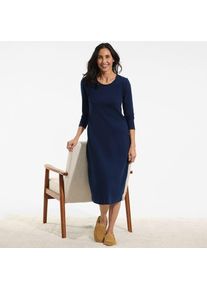 LANDS' END Wadenlanges Langarm-Nachthemd aus reiner Baumwolle f&uuml;r Damen in Petite-Gr&ouml;&szlig;e, Damen, size: petite, Blau, Baumwolle, by Lands' End