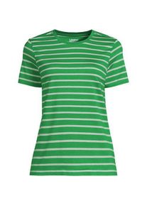 LANDS' END Supima Kurzarm-Shirt mit rundem Ausschnitt f&uuml;r Damen in Plus-Gr&ouml;&szlig;e, Damen, size: plus, Gr&uuml;n, Baumwolle, by Lands' End