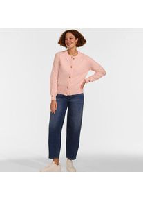 LANDS' END Wool Touch Cardigan mit Rundausschnitt f&uuml;r Damen in Petite-Gr&ouml;&szlig;e, Damen, size: petite, Pink, Wolle/Polyester/Nylon, by Lands' End
