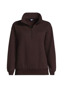 LANDS' END Serious Sweats Pullover mit Rei&szlig;verschluss f&uuml;r Damen in Plus-Gr&ouml;&szlig;e, Damen, size: plus, Braun, Baumwoll-Mischung/Polyester-Mischung, by Lands' End