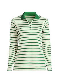 LANDS' END Supima-Poloshirt mit langen &Auml;rmeln f&uuml;r Damen, Damen, size: regular, Gr&uuml;n, Baumwolle, by Lands' End