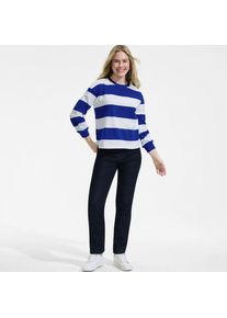 LANDS' END Straight Fit Recover High Waist Jeans in Petite-Gr&ouml;&szlig;e, Damen, size: petite, Blau, Baumwoll-Mischung, by Lands' End