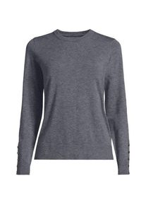 LANDS' END Pullover mit Rundausschnitt Silk Touch f&uuml;r Damen in Petite-Gr&ouml;&szlig;e, Damen, size: petite, Grau, Polyester/Viskose/Polyester-Mischung, by Lands' End