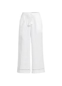 LANDS' END 7/8-Schlupfhose aus Musselin f&uuml;r Damen in Petite-Gr&ouml;&szlig;e, Damen, size: petite, Wei&szlig;, Baumwolle, by Lands' End
