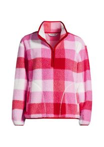 LANDS' END Teddy-Pullover mit Rei&szlig;verschluss Gemustert f&uuml;r Damen in Petite-Gr&ouml;&szlig;e, Damen, size: petite, Pink, Polyester, by Lands' End