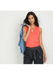 LANDS' END Supima-Top mit Keyhole-Ausschnitt f&uuml;r Damen, Damen, size: regular, Orange, Baumwolle, by Lands' End