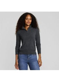 LANDS' END Kaschmir-Pullover mit Rei&szlig;verschluss f&uuml;r Damen, Damen, size: regular, Beige, Kaschmir, by Lands' End