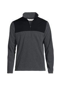LANDS' END Anyweather Colorblock Fleece-Pullover mit Rei&szlig;verschluss f&uuml;r Herren, Herren, size: regular, Schwarz, Polyester, by Lands' End