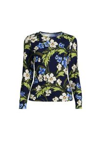 LANDS' END Schnelltrocknendes UPF 50 Sonnenschutz-Badeshirt f&uuml;r Damen in Lang-Gr&ouml;&szlig;e, Damen, size: regular, Blau, Nylon-Mischung, by Lands' End