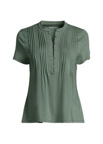 LANDS' END Kurz&auml;rmeliges Biesenshirt aus Baumwolle/Modal-Mix f&uuml;r Damen, Damen, size: regular, Gr&uuml;n, Baumwoll-Mischung/Baumwolle Modal, by Lands' End