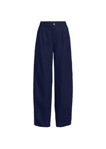 LANDS' END Premium Reinleinen-Barrelhose mit Bundfalten in Plus-Gr&ouml;&szlig;e, Damen, size: plus, Blau, Leinen, by Lands' End