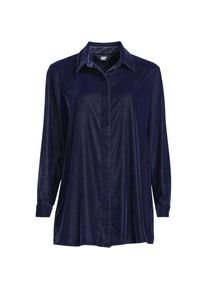 LANDS' END Samtbluse f&uuml;r Damen, Damen, size: regular, Blau, Polyester, by Lands' End