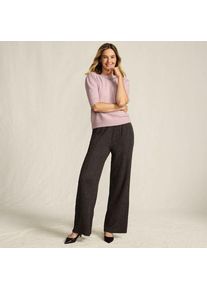 LANDS' END Crinkle-Jerseyhose mit weitem Bein f&uuml;r Damen, Damen, size: regular, Braun, Polyester/Viskose/Polyester-Mischung, by Lands' End