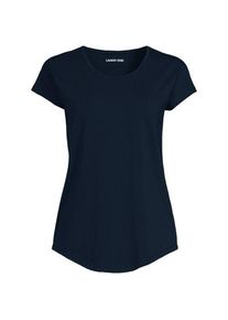 LANDS' END Shirt aus Baumwolle/Modal-Mix mit Ballett-Ausschnitt f&uuml;r Damen in Petite-Gr&ouml;&szlig;e, Damen, size: petite, Blau, Baumwolle Modal, by Lands' End