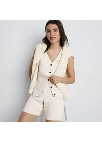 LANDS' END Bundfalten-Shorts aus Cr&ecirc;pe 18 cm f&uuml;r Damen, Damen, size: regular, Elfenbein, Baumwolle/Polyester, by Lands' End