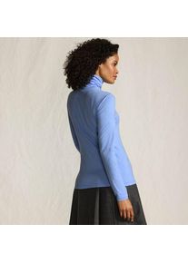 LANDS' END Rollkragenshirt aus Baumwoll/Modalmix, Damen, size: regular, Schwarz, Baumwolle/Elasthan/Baumwolle Modal, by Lands' End