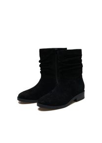 LANDS' END Veloursleder-Boots mit locker sitzendem Schaft f&uuml;r Damen, Damen, size: regular, Schwarz, Rauleder, by Lands' End