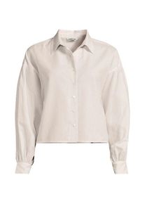 LANDS' END Verk&uuml;rztes Langarm-Hemd f&uuml;r Damen, Damen, size: regular, Wei&szlig;, Baumwolle, by Lands' End
