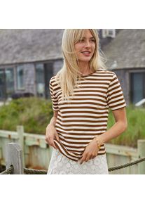 LANDS' END Supima Kurzarm-Shirt mit rundem Ausschnitt f&uuml;r Damen in Petite-Gr&ouml;&szlig;e, Damen, size: petite, Braun, Baumwolle, by Lands' End