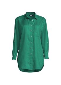 LANDS' END Tunikahemd aus Leinen mit Roll&auml;rmeln f&uuml;r Damen, Damen, size: regular, Gr&uuml;n, Leinen, by Lands' End