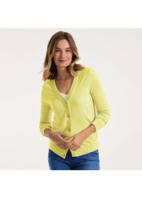 LANDS' END CashTouch Cardigan mit V-Ausschnitt f&uuml;r Damen, Damen, size: regular, Gelb, Polyacryl, by Lands' End