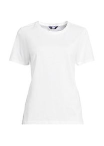 LANDS' END Supima T-Shirt mit Rundhalsausschnitt in Plus-Gr&ouml;&szlig;e f&uuml;r Damen, Damen, size: plus, Wei&szlig;, Baumwolle, by Lands' End