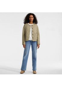 LANDS' END Soft Ease Steppjacke aus Leinenmix, Damen, size: regular, Gr&uuml;n, by Lands' End