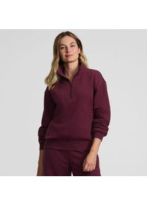 LANDS' END Serious Sweats Pullover mit Rei&szlig;verschluss, Damen, size: regular, Rot, Baumwoll-Mischung/Polyester-Mischung, by Lands' End