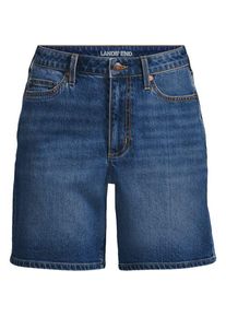 LANDS' END Soft Denim Mid Waist Jeansshorts 18 cm in Plus-Gr&ouml;&szlig;e, Damen, size: plus, Wei&szlig;, Baumwoll-Mischung, by Lands' End
