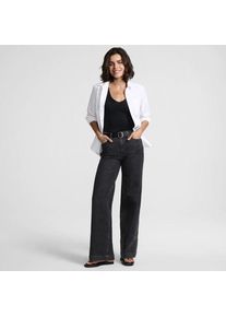 LANDS' END High Waist Jeans mit weitem Bein, Damen, size: regular, Schwarz, Elasthan/Baumwoll-Mischung/Polyester-Mischung, by Lands' End