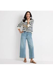 LANDS' END Kn&ouml;chellange Mid Waist Jeans mit weitem Bein, Damen, size: regular, Blau, Baumwolle/Elasthan/Polyester, by Lands' End