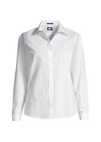 LANDS' END B&uuml;gelfreie Baumwoll-Bluse, Damen, size: regular, Wei&szlig;, Baumwolle, by Lands' End