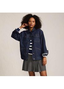 LANDS' END Trucker-Jeansjacke, oversized f&uuml;r Damen, Damen, size: regular, Blau, Baumwoll-Mischung/Polyester-Mischung, by Lands' End