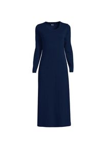 LANDS' END Wadenlanges Langarm-Nachthemd aus reiner Baumwolle f&uuml;r Damen in Plus-Gr&ouml;&szlig;e, Damen, size: plus, Blau, Baumwolle, by Lands' End