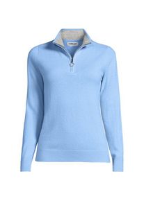 LANDS' END Kaschmir-Pullover mit Rei&szlig;verschluss f&uuml;r Damen in Petite-Gr&ouml;&szlig;e, Damen, size: petite, Blau, by Lands' End