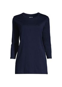 LANDS' END Supima-Shirt mit 3/4-&Auml;rmeln f&uuml;r Damen, Damen, size: regular, Blau, Baumwolle, by Lands' End